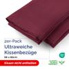 Burgundy Pillowcases 65 x 65 cm, 2-Pack – Soft Microfiber, OEKO-TEX view 2
