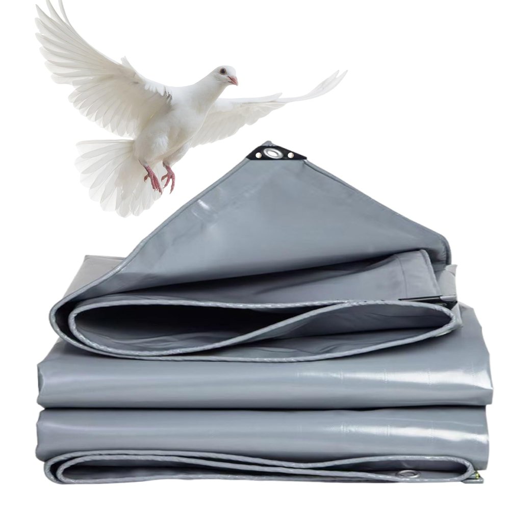 JXLQFA JXL11 Protective Tarp, 2.5 x 24.5 m, 450 g/m², Gray