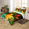 Homewish Cute Funny Duck 135 x 200 cm Duvet Cover Set, Yellow Rubber Duck and Green Leaf Kawaii Print, No Comforter view 2
