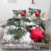 EXSANLIEAY Christmas Star Bedding Set, 135 x 200 cm, Reversible Microfiber Duvet Cover with Zipper, 1 Duvet Cover + 2 Pillowcases (80 x 80 cm), Soft & No-Iron view 1