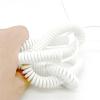 Coiled Spiral 3-Core White Power Cable, 22AWG/18AWG/15AWG/13AWG, 5 m Extendable Spring Cable (18AWG) view 3