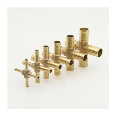 1pc Copper Pipe Fitting, Four-Way Cross Hose Barb Joint, 4/6/8/10/12/14/16/19/25 mm, IINKUEYK (19 mm)