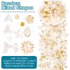 PandaHall 100 g Assorted Acrylic Beads with Gold Spacers, Flower, Leaf, Bow and Mermaid Tail view 3