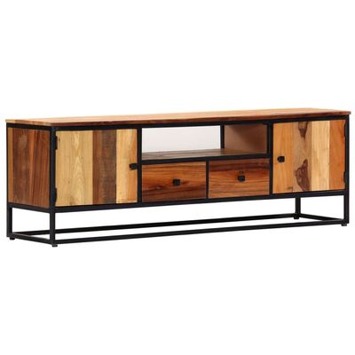 TV Cabinet 120 × 30 × 40 cm Solid Reclaimed Wood and Steel