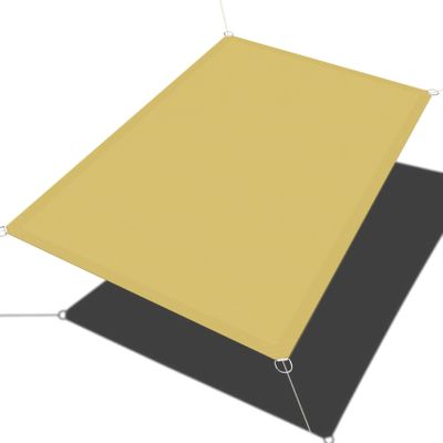 Sun Shade Sail 150 x 220 cm, PES Polyester, Cream
