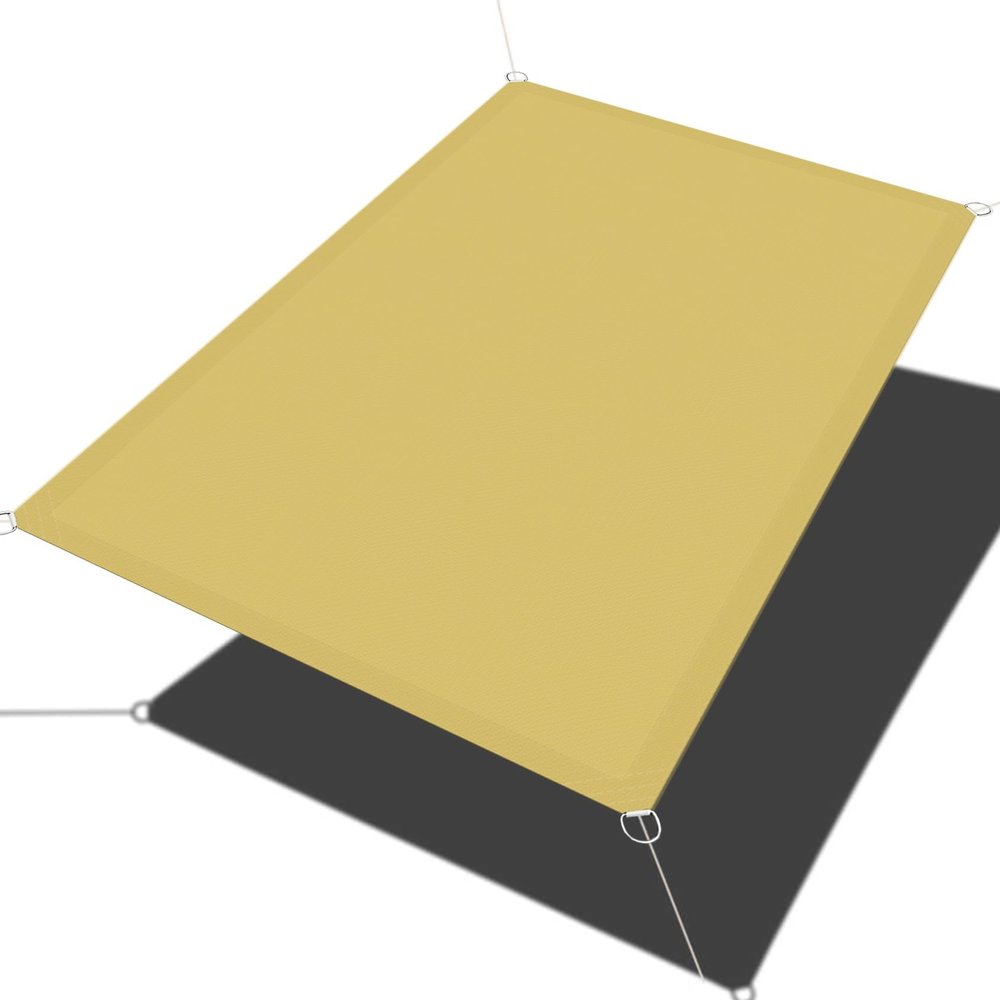 Sun Shade Sail 150 x 220 cm, PES Polyester, Cream