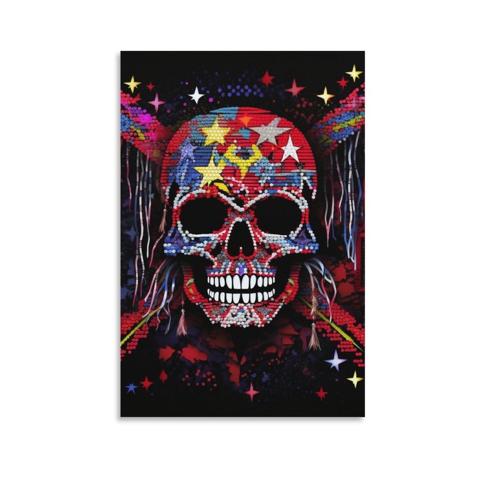 DHBANEIOK Skeleton Canvas Wall Decor Print, 16 x 24 in (40 x 60 cm)