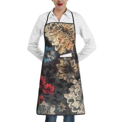 Modern Kitchen Apron with Pocket, Waterproof, Adjustable, White, One Size