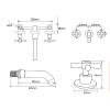 ASerZenith Wall-Mounted Bathroom Faucet, Basin Mixer with 20 cm Spout, Cross Handle, Hot and Cold view 3