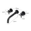 ASerZenith Wall-Mounted Bathroom Faucet, Basin Mixer with 20 cm Spout, Cross Handle, Hot and Cold view 4