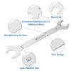 Sourcing Map Thin Open-End Wrench, 24 mm x 27 mm, Metric, Sandblasted 3Cr13 Stainless Steel view 3