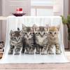 Cozy Blanket 100 x 150 cm, Warm Sherpa Throw with Gray Animal Print view 1