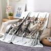 Cozy Blanket 100 x 150 cm, Warm Sherpa Throw with Gray Animal Print view 2