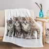 Cozy Blanket 100 x 150 cm, Warm Sherpa Throw with Gray Animal Print view 4