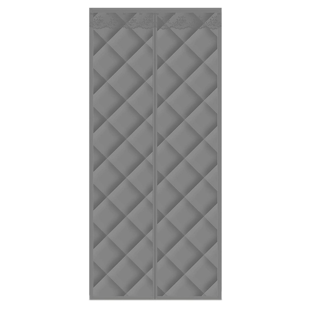 Magnetic Insulated Fly Screen Door with Thermal Curtain, Gray, 90 x 220 cm
