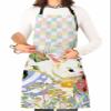 Easter Egg Rabbit Buffalo Plaid Wildflower Cooking Apron, Adjustable Unisex Grill Apron, 70 x 84 cm view 1