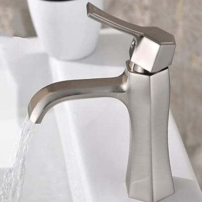 Diamond-Shaped Black Brass Basin Mixer Faucet