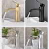 Diamond-Shaped Black Brass Basin Mixer Faucet view 2