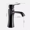 Diamond-Shaped Black Brass Basin Mixer Faucet view 4