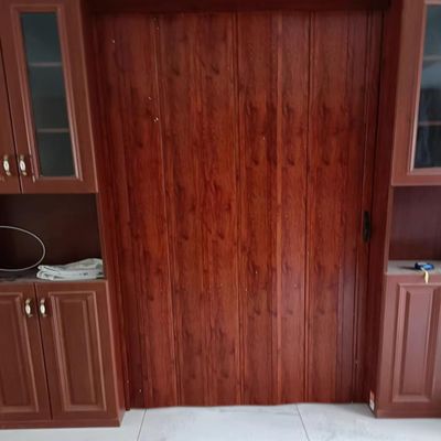 Red Aluminum Alloy Folding Accordion Door, 80 x 80 in