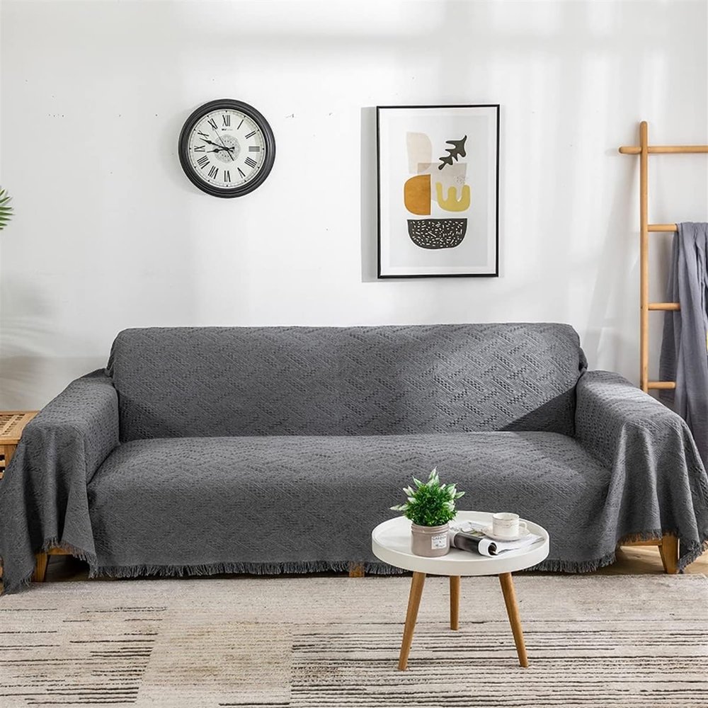 Non-Slip Washable Sofa Cover, Gray, 177.8 x 228.6 cm