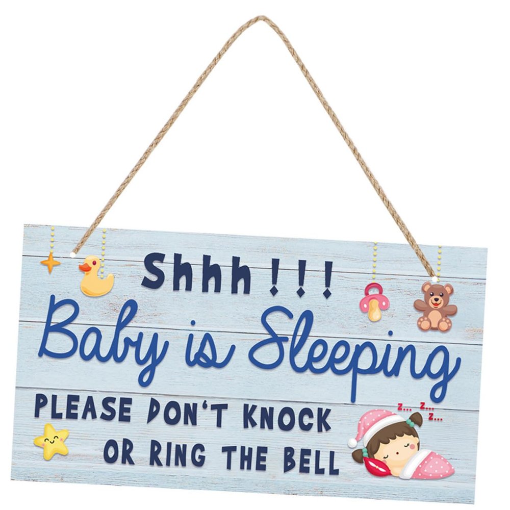 Ciieeo Wooden Door Sign, Sleeping Baby Room Decor, Christmas Theme Party