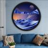 Liquid Motion Sand Art, 360° Rotating Wall Hanging, Round Glass 3D Deep-Sea Sandscape view 1