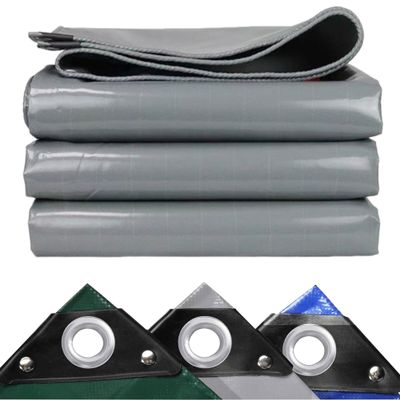 JXLQFA JXL11 Truck Tarpaulin with Grommets, 6 x 8 m, 450 g/m², Gray