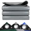 JXLQFA JXL11 Truck Tarpaulin with Grommets, 6 x 8 m, 450 g/m², Gray view 1
