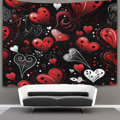 GXYUAOIEF 3D-Printed Love Wall Tapestry, 180 x 230 cm