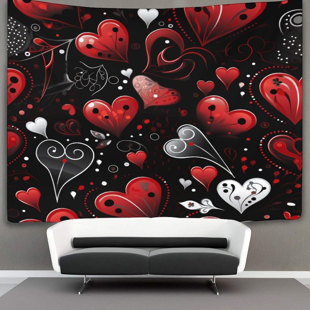 GXYUAOIEF 3D-Printed Love Wall Tapestry, 180 x 230 cm