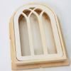 Wooden Window with Hand-Carved Casing for Oriental Nativity Scenes, 9.5 x 6.5 cm view 2