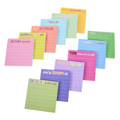 12 Small Self-Adhesive Paper Sticky Note Pads