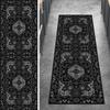 Ymural Black Hallway Runner Rug 100 x 600 cm, Washable, Non-Slip, Vintage Short-Pile Polyester view 1