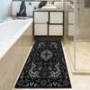 Ymural Black Hallway Runner Rug 100 x 600 cm, Washable, Non-Slip, Vintage Short-Pile Polyester view 4