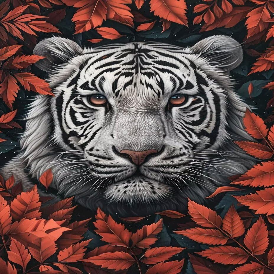 5D Tiger Diamond Painting Kit for Adults, Full Drill, 80 x 100 cm