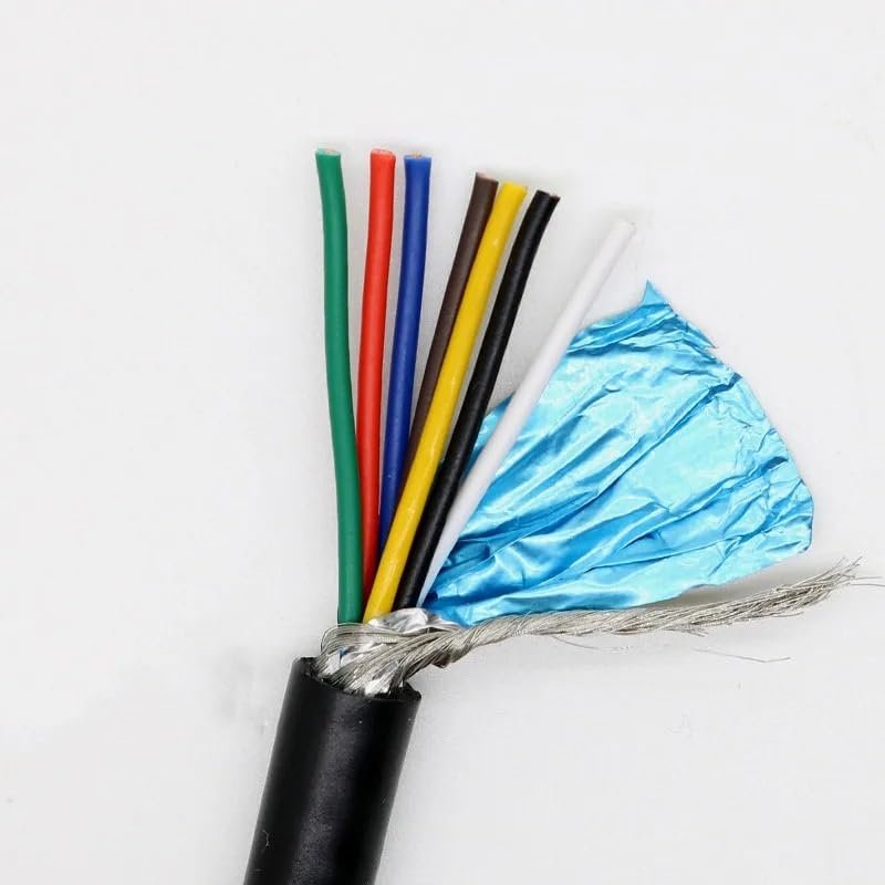 WANGFHAO Shielded Flexible Cable, 2 m, UL2464, Pure Copper, 16 Cores, 18 AWG (0.75 mm), RVVP
