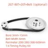 JNMING GT2 2GT 20T/80T Timing Pulley Set, 6 mm Belt Width, 200 mm Belt view 2