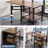 MZBDYYF Rolling Computer Desk with Wheels, Folding Workstation with Storage Shelves view 4