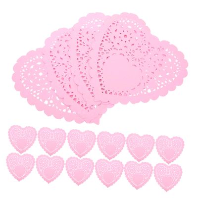 CIYODO 100 Small Heart-Shaped Paper Doilies for Valentine's Day Table Decor