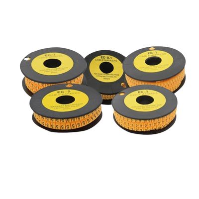 LYHYDMA Cable Markers, 1 Roll, Number Tubes EC-0.1/EC-0/EC-1/EC-2/EC-3/EC-5, Square, Colored, Numbers 0–9 (No. 7, EC-5-10 mm)