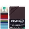 Fitted Sheet 90x200–100x200 cm - 100% Cotton Jersey Fitted Sheet - Comfortable Sheet for Mattresses up to 25 cm High, Brown view 1