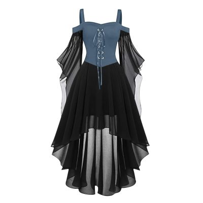 FASLOLSDP Women's Medieval Renaissance Gothic Maxi Dress