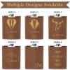 Personalized Engraved Stainless Steel Flask Set, 8 oz/237 ml, Brown view 2