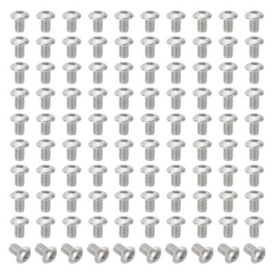 PATIKIL M4 × 6 mm 304 Stainless Steel Hex Socket Button Head Screws, 100-Pack