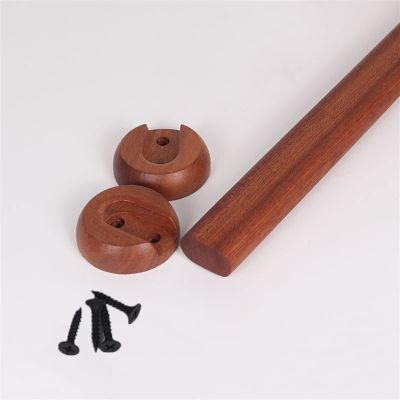 GQQGSHOP Oval Wooden Closet Rod Kit, 40–150 cm