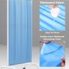 Rolling Privacy Screen Room Divider with Wheels, White, 4 Panels view 3