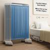 Rolling Privacy Screen Room Divider with Wheels, White, 4 Panels view 4
