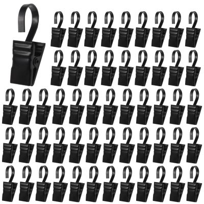 Murtenze 60-Pack Small Black Curtain Hooks with Clips