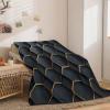 Geometric Honeycomb Kids’ Plush Sherpa Blanket, 150 x 200 cm, Black and Gold view 3